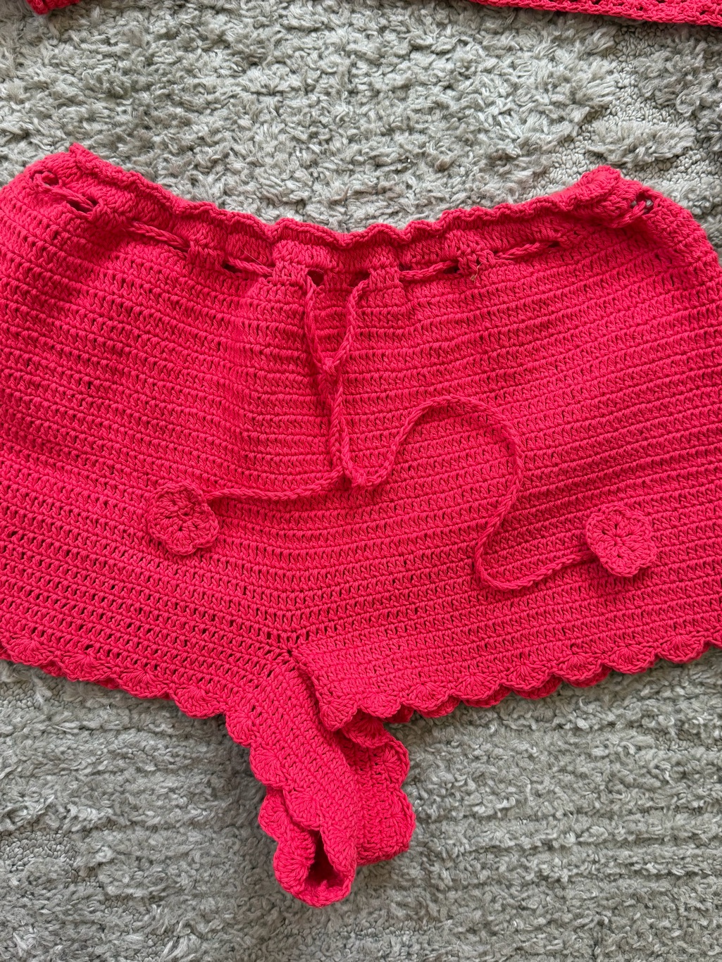 Else Red High-Waist Crochet Shorts - Women's Summer Knit — image 7 of 7